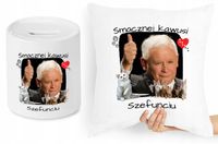 Jarosław Kaczyński Zestaw Poduszka + Skarbonka Z Nadrukiem Ze Zdjęciem