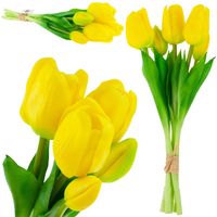 TULIPANY TULIPAN BUKIET GUMOWANE 5SZT ŻÓŁTY