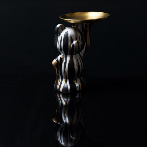 Figurka Deco Bear z tacą czarna na Arena.pl