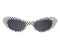 Okulary Pin Up białe w czarne kropki