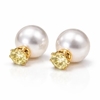kolczyki kule triball perłowe z kremowym kryształem k70n k70k