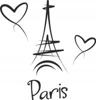 NAKLEJKA I Love Paris NAKLEJKI na ścianę 120cm