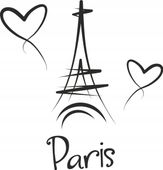 NAKLEJKA I Love Paris NAKLEJKI na ścianę 120cm