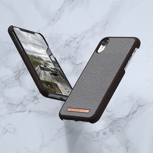 Materiałowe etui do iPhone XR (Dark Brown Pattern 1) na Arena.pl