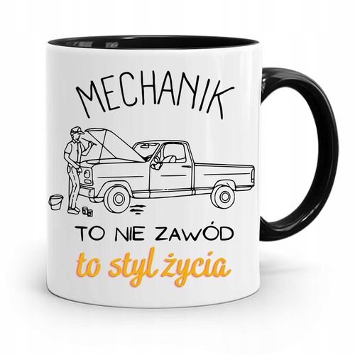 Kubek Czarny Prezent Dla Mechanika To Styl Życia Z Nadrukiem Ze Zdjęciem na Arena.pl