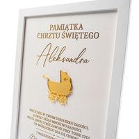 PAMIĄTKA CHRZTU ŚWIĘTEGO PREZENT NA CHRZEST DLA CHŁOPCA DZIEWCZYNKI WÓZEK