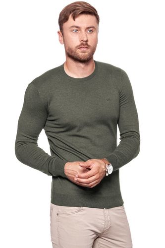 MĘSKI SWETER WRANGLER CREW KNIT DUSTY OLIVE W85672P45 2XL na Arena.pl