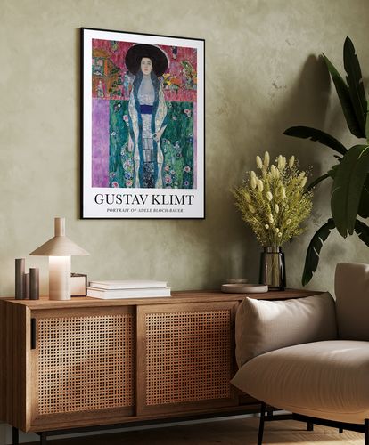 Plakat gustav klimt oortrait of Adele Bloch 21x30 cm w czarnej ramie na Arena.pl
