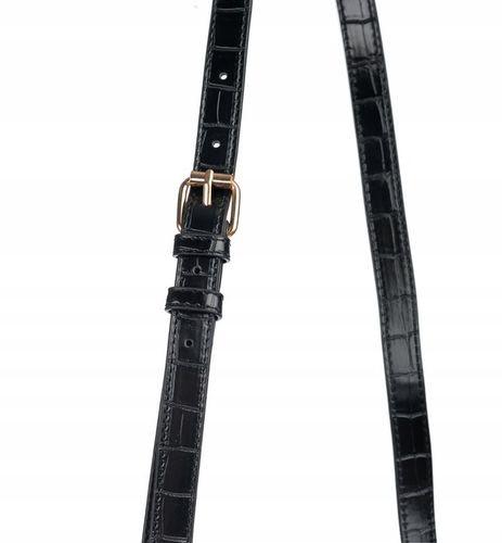 Monnari Torebka Kuferek Listonoszka Czarny Kroko Łódka Czarna PREMIUM na Arena.pl