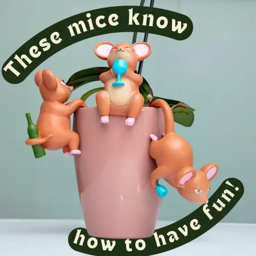 Zawieszki Ozdobne na Doniczki - Zabawne Myszki po Lampce Wina na Arena.pl