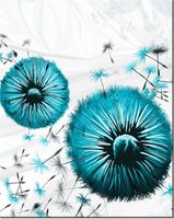 40CM 50CM OBRAZEK ŚCIENNY TURKUSOWE DMUCHAWCE DRUK PŁÓTNO OBRAZ