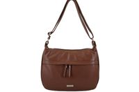 Pojemna torebka na ramię z kieszenią - Brązowa