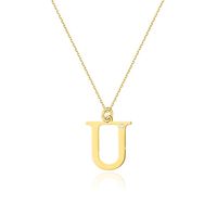 Złoty Naszyjnik Celebrytka Litera "U" Brylant Grawer