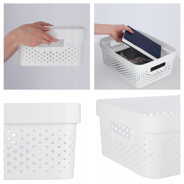 Curver Pojemnik Pudełko Ażurowe Eko 11 L Biały zdjęcie 3