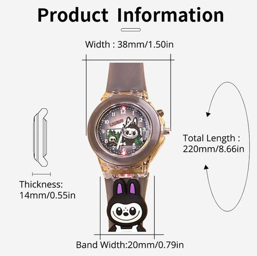 zegarek LABUBU ledowy ŚWIECĄCY dziecięcy młodzieżowy modny wskazówkowy na Arena.pl