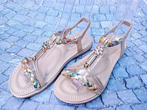 PIĘKNE SANDAŁKI z GUMKĄ Gold r.38 na Arena.pl