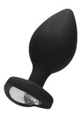 diamond heart butt plug - extra large - black