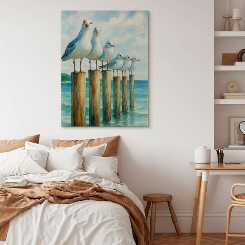 Obraz Na Płótnie Malowane Mewy 40cm x 60cm na Arena.pl