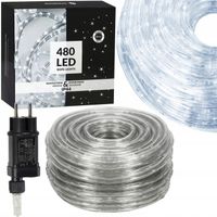 WĄŻ ŚWIETLNY ZEWNĘTRZNY LAMPKI ZIMNY BIAŁY 480LED ŚWIECĄCY TAŚMA CHOINKOWE