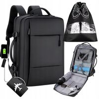 Plecak Bagaż Podręczny do Samolot 40x25x20 RYANAIR WIZZAIR USB na Buty