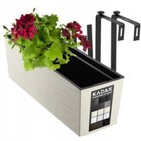 DONICZKA SKRZYNKA BALKONOWA UCHWYTY 19x56cm KREM