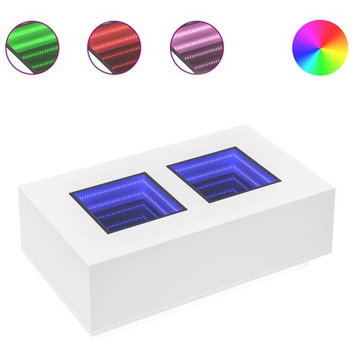 Stolik kawowy z LED Infinity, biały, 116x69x40 cm na Arena.pl