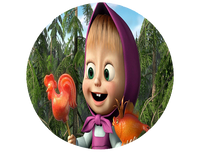 Opłatek na tort Masza i Niedzwiedź