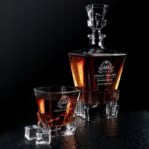 Zestaw Karafka 6 Szklanek do Whisky z Grawerem Prezent dla Faceta Urodziny na Arena.pl