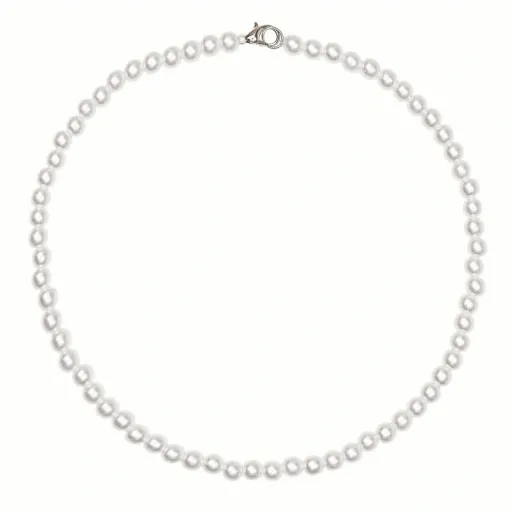 NASZYJNIK Z PEREŁEK PERŁY 6MM BIAŁE AKRYLOWE DAMSKIE HANDMADE KLASYCZNE zdjęcie 1