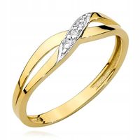 ZŁOTY PIERŚCIONEK 333 ZARĘCZYNOWY z CYRKONIA r.20