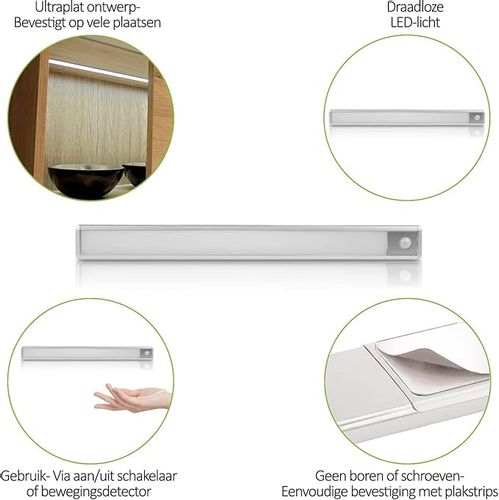 Lumare Lampa LED 1,5 W 100 lm Ultra płaska 240 mm 3000 K Czujnik ruchu na Arena.pl