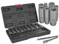 TVARDY Zestaw długich nasadek do urwanych śrub 11 el. 6-19mm CR-MO T00130