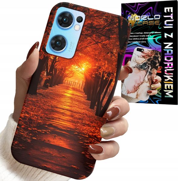 ETUI DO OPPO RENO7 5G - PARK, JESIEŃ, SPADAJĄCE LIŚCIE, PLECKI zdjęcie 1