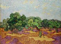 Plakat 18x13cm Olive Trees 2, Van Gogh Vintage do Salonu