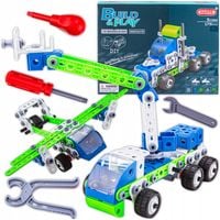 MEGA ZESTAW Klocki Konstrukcyjne do SKRĘCANIA dla Dzieci POJAZDY 175el 18w1