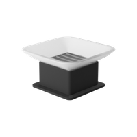 Riko mydelniczka stojąca szklana, czarny mat