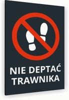 Tabliczka znak informacyjny 30x20 Antracyt NIE DEPTAĆ TRAWNIKA Aluminiowa