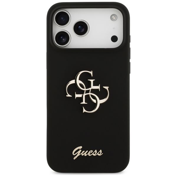 etui guess silicone big 4g script do     iphone 17 pro max czarny zdjęcie 3