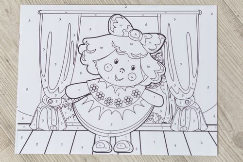 Kolorowanka obrazek rysowanie po numerach kredki na Arena.pl