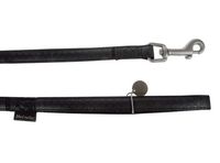 Smycz dla psa ze skóry ekologicznej - Zolux Mac Leather 25mm/120cm Czarna