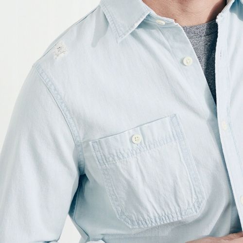 HOLLISTER Koszula Męska Graphic Denim Shirt USA M na Arena.pl