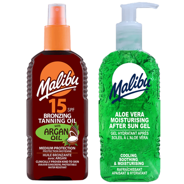 Malibu Olejek Brązujący SPF15 200ml + Aloe Żel Po Opalaniu 200ml zdjęcie 1
