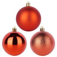6x Bombki Choinkowe Świąteczne Nietłukące Czerwone Zestaw Bombek Choinka
