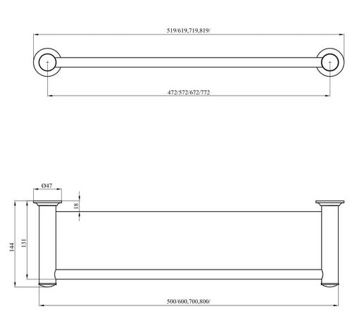 Półka 70 cm chrom CLASSIC Andex na Arena.pl