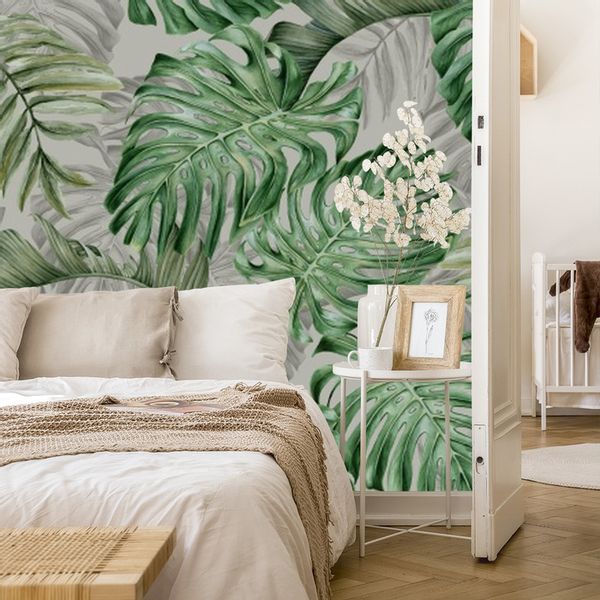 Fototapeta Do Sypialni Liście MONSTERA 3D 405cm x 270cm zdjęcie 7