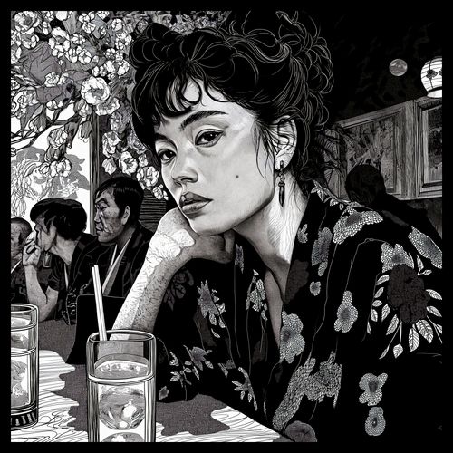 Plakat 60x60cm Czarne Kimono na Arena.pl