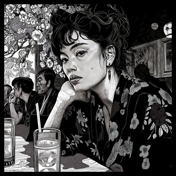 Plakat 60x60cm Czarne Kimono zdjęcie 2