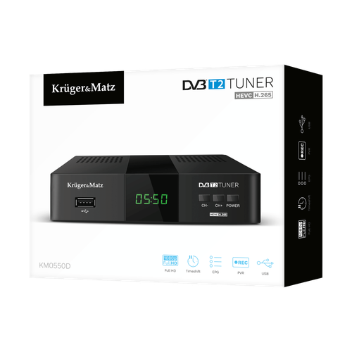 TUNER DVB-T2 H.265 HEVC KRUGER&MATZ KM0550D na Arena.pl