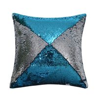 Poszewki na poduszkę z cekinami Srebrno turkusowy 40x40cm