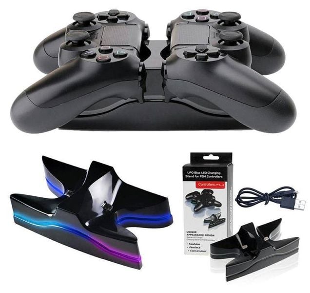 ŁADOWARKA STACJA DOKUJĄCA DO PADÓW PLAYSTATION 4 PS4 RGB LED zdjęcie 1